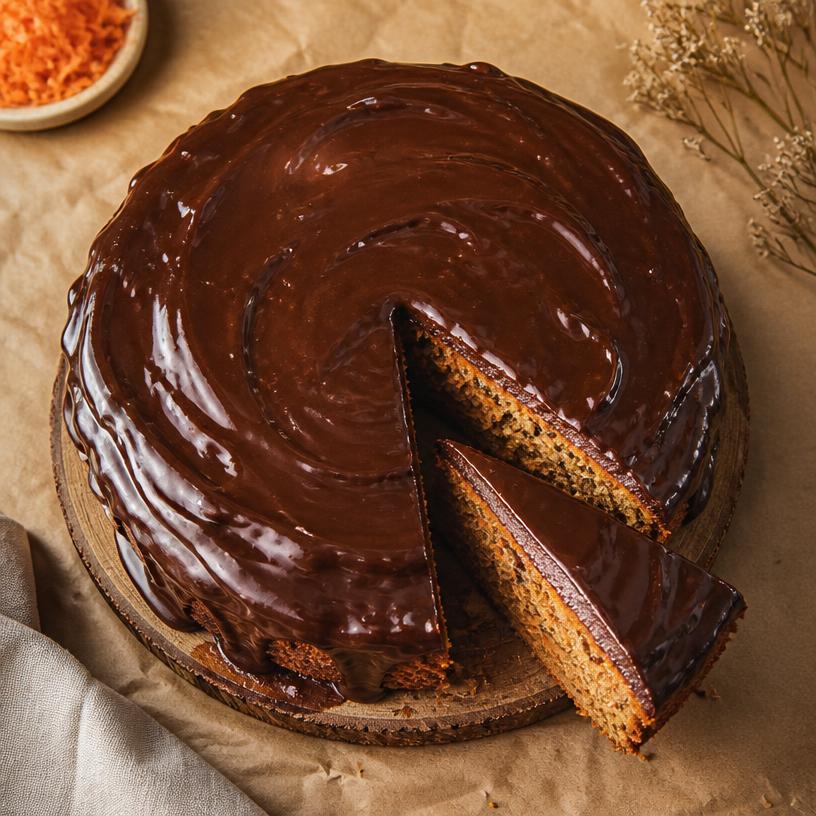 Bolo de Cenoura com Vulcão de Chocolate